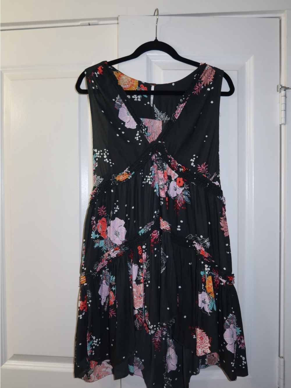 Free People Floral Dark Green Sleeveless Summer Dress